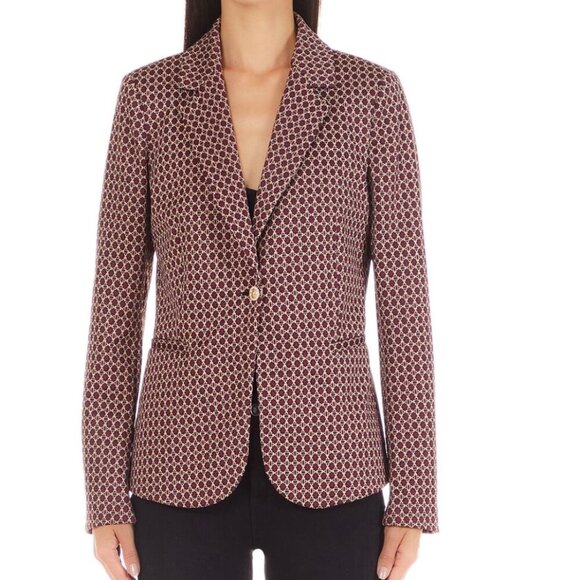 LIU JO Slim-fit jacquard Old Money Workwear Blazer - Picture 1 of 6